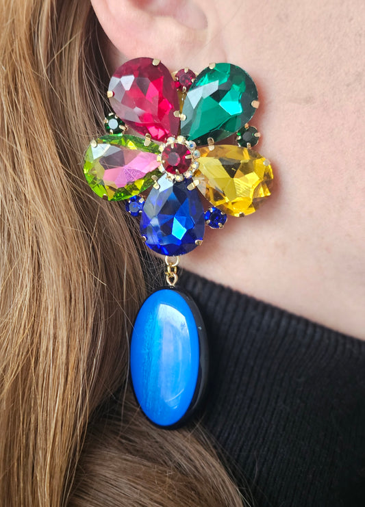 Boucles d'Oreilles Fleurs Années 20