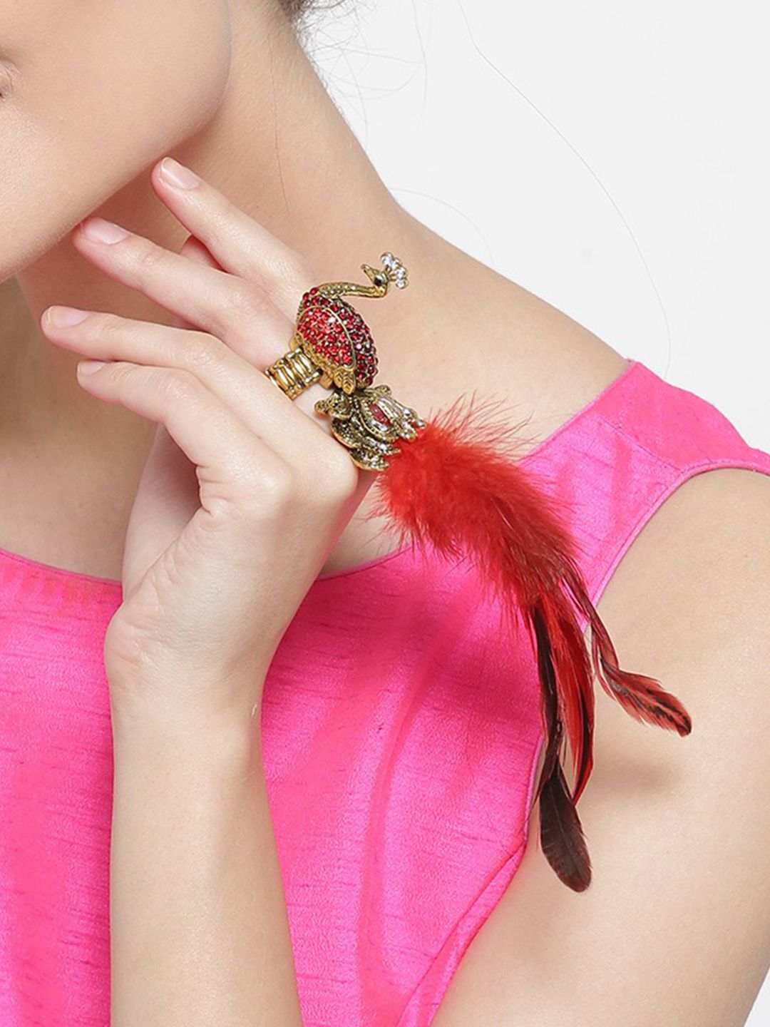 Bague plume de paon