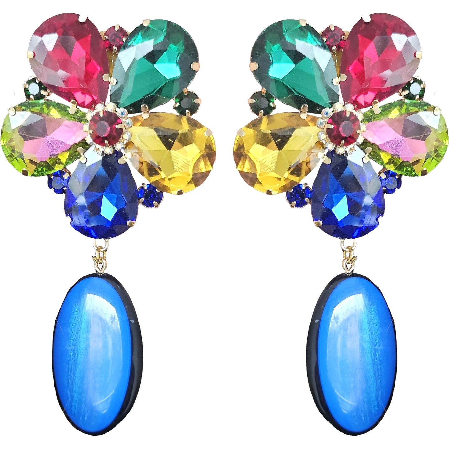 Boucles d'Oreilles Fleurs Années 20
