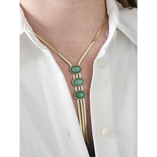 Collier Trilogie en Amazonite