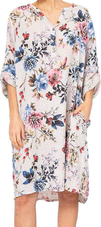Robe blanche Fleurie inspirée du "Jardin des Mathurins de Camille Pissarro"