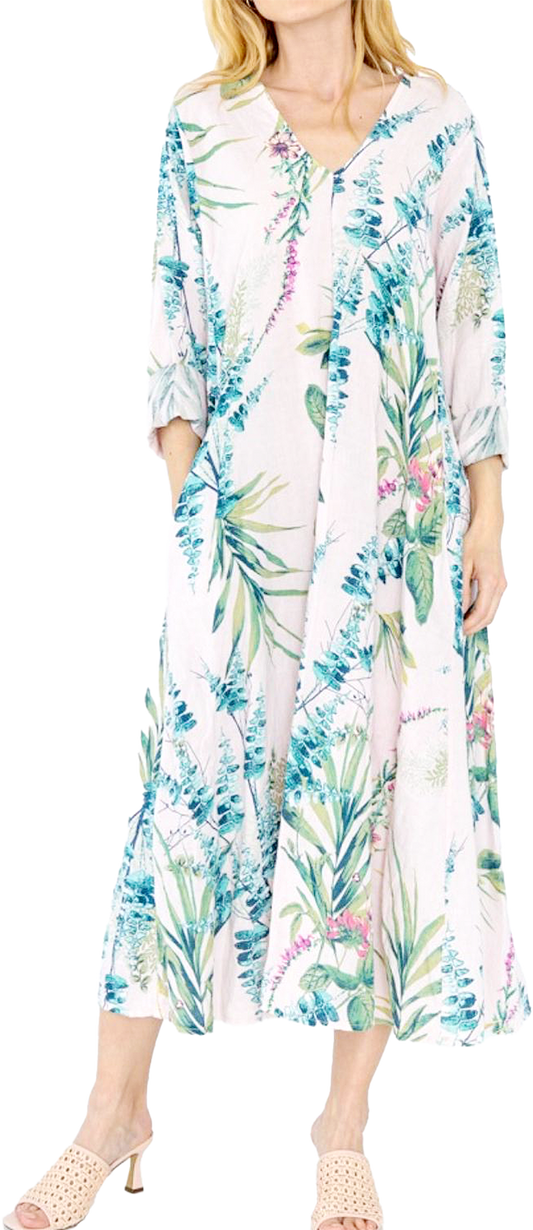 Robe "Lilas en fleurs au soleil de Claude Monet"  100% Lin