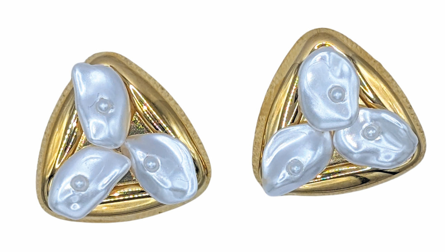 Boucles d'oreilles Trilogie Nacrée