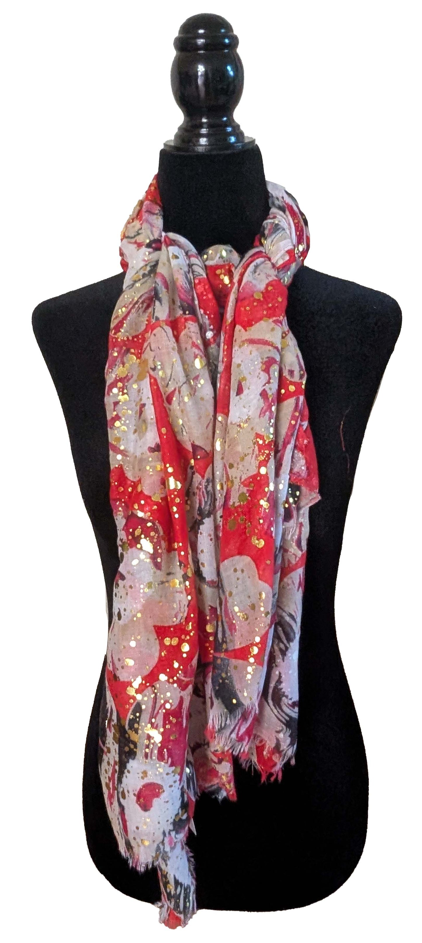 Foulard rouge éclat doré