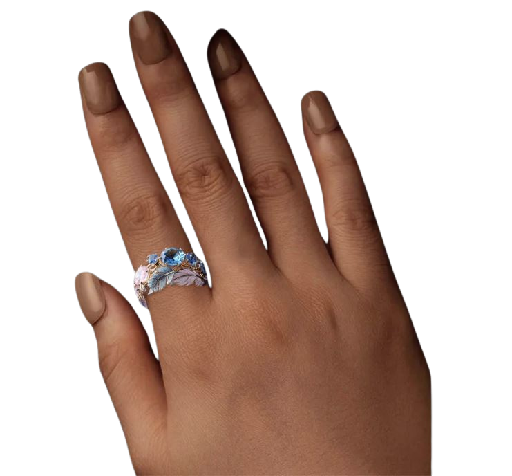 Bague plumes de lumière