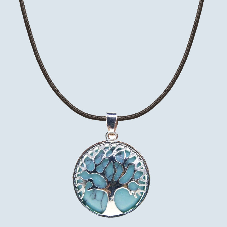 Pendentif Arbre de la Vie - Jaspe Turquoise