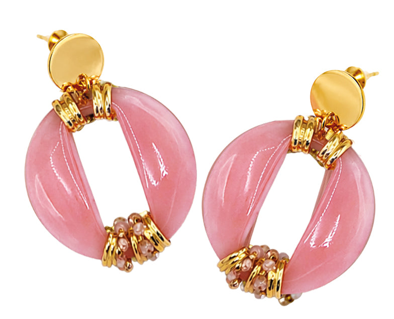 Boucles d'oreille éclat rosé