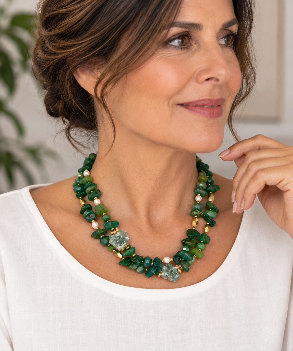 Double Collier Éclat d’Émeraude