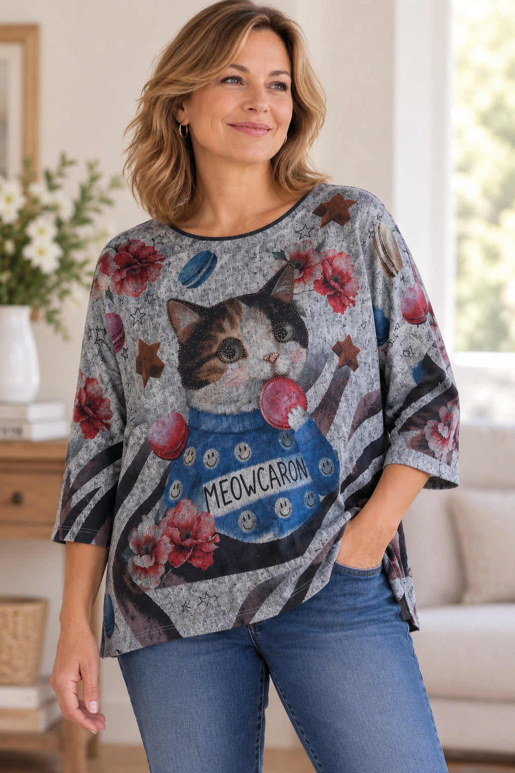 Pull Fantaisie « Meowcaron »