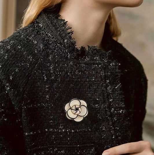Broche Fleur de Camélia Blanc