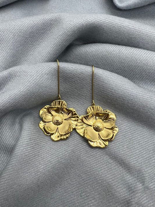 Parure Anémone - Boucles d'oreilles L. 7 cm.