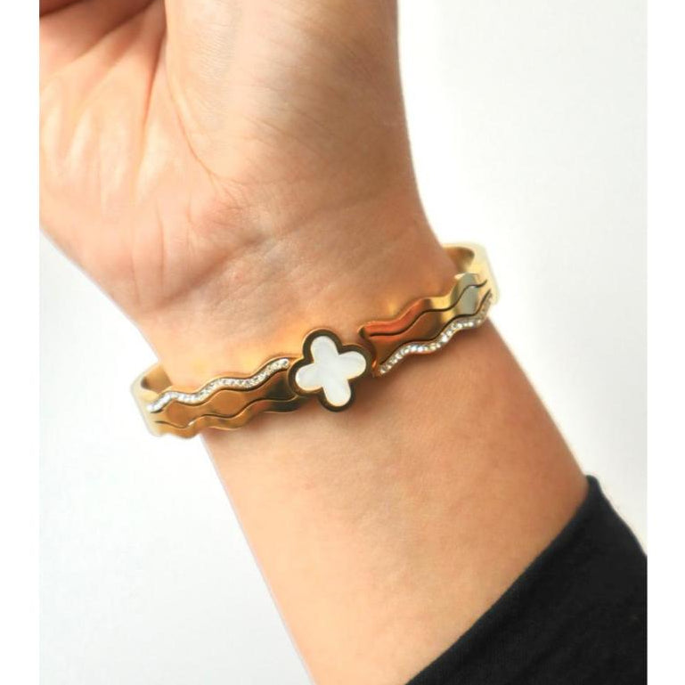 Bracelet trèble nacré