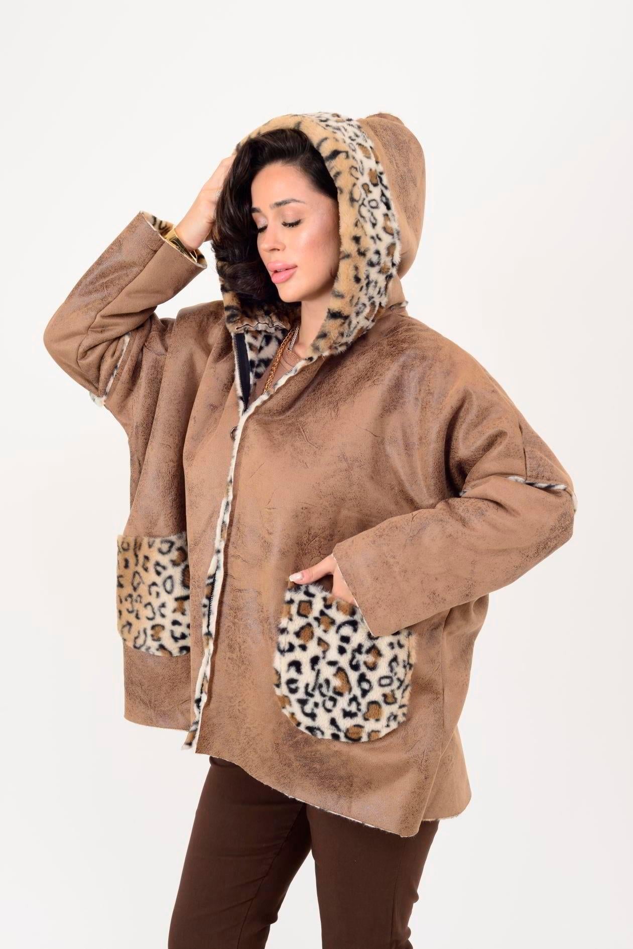 Veste Capuche Léopard
