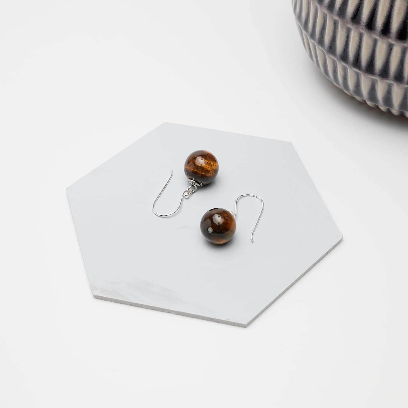 Boucles d'oreille oeil de tigre