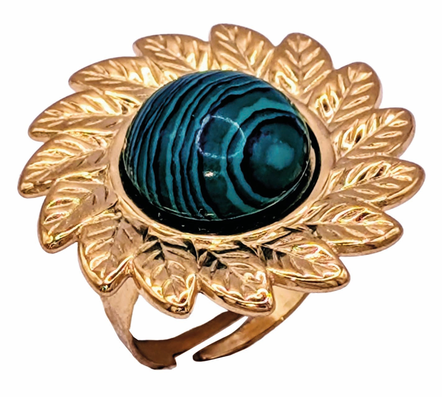 Bague Fleur Malachite