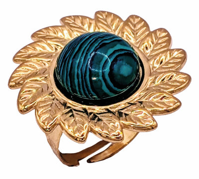Bague Fleur Malachite