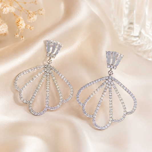 Boucles d’Oreilles Éventail Cristal