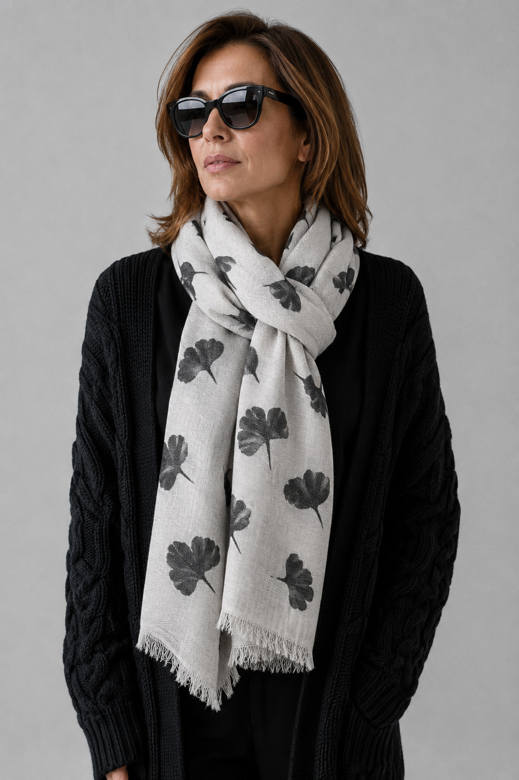 Foulard feuilles de Ginkgo