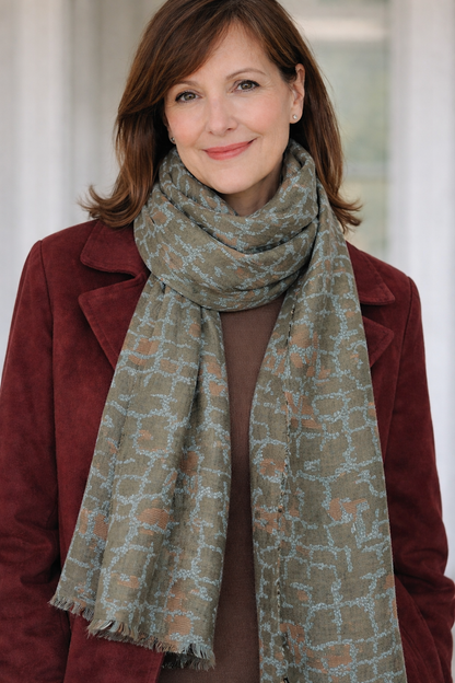 Foulard jacquard bicolore