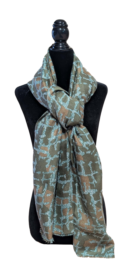 Foulard jacquard bicolore