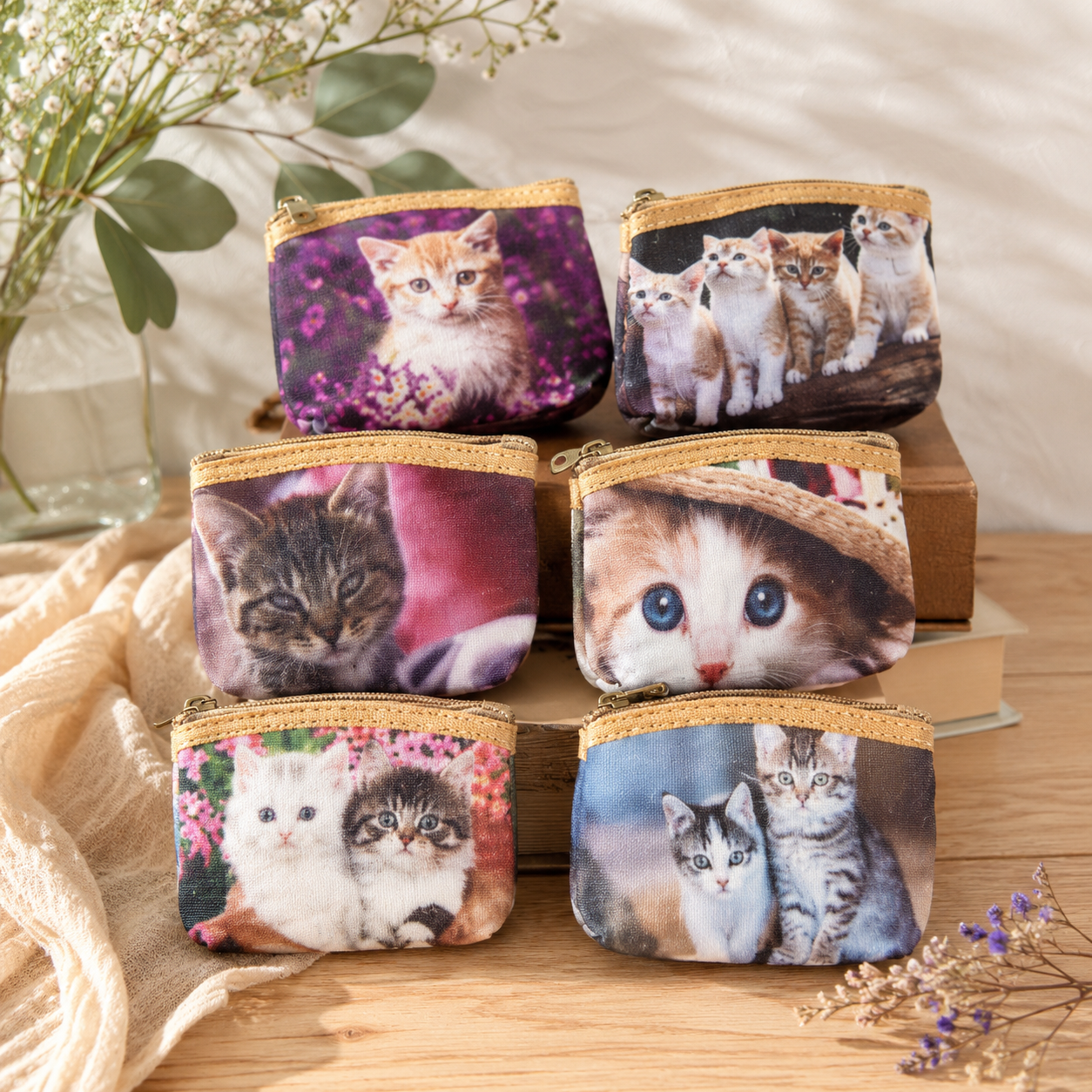Petit Porte-Monnaie Zip Chat