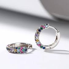 Boucles d’oreilles créoles Arc-en-ciel