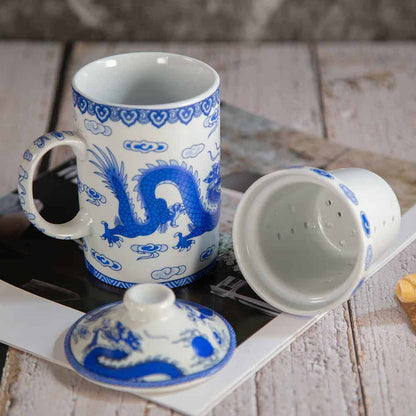 Tisanière dragon bleu