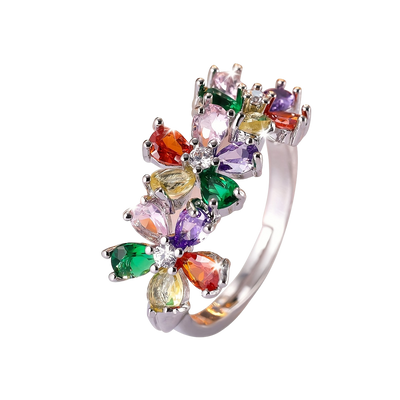 Bague Fleur arc-en-ciel