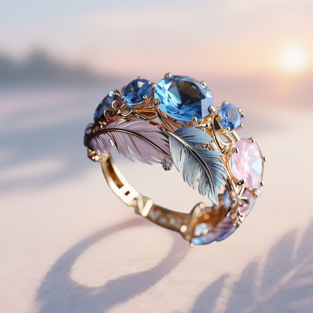 Bague plumes de lumière