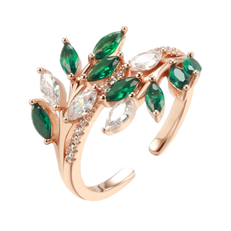 Bague Couronne d’Émeraude Florale