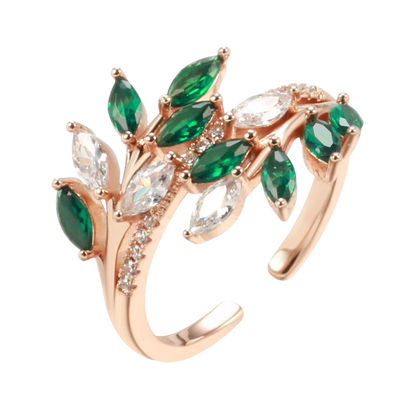 Bague Couronne d’Émeraude Florale