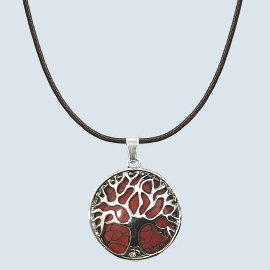 Pendentif  Arbre de la Vie - Jaspe Rouge