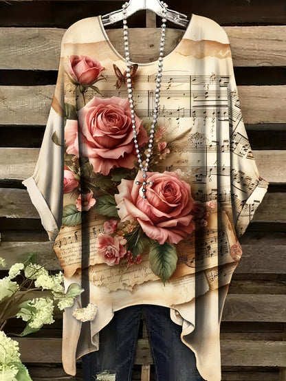 Blouse artistique roses