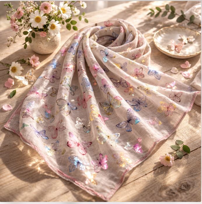 Foulard Papillons Lumineux