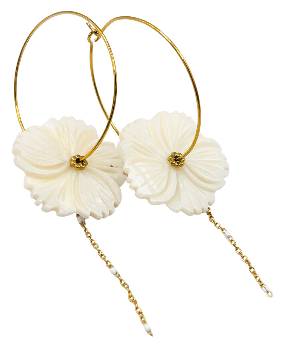 Boucle d'oreille Fleur de Tiaré