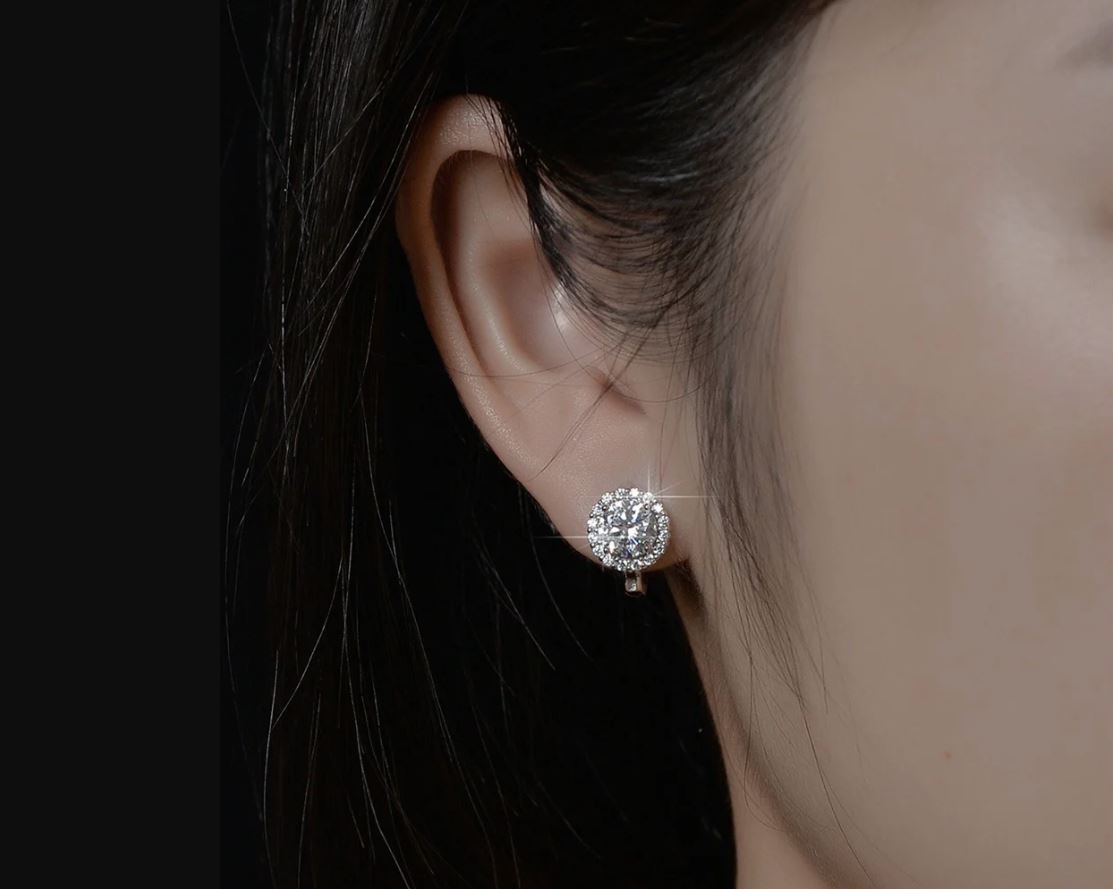 Boucles d’oreilles en Moissanite