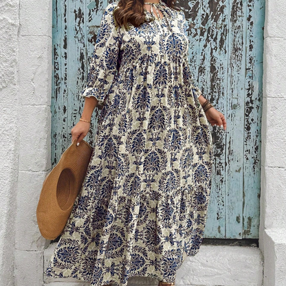 Robe longue au motif damassé