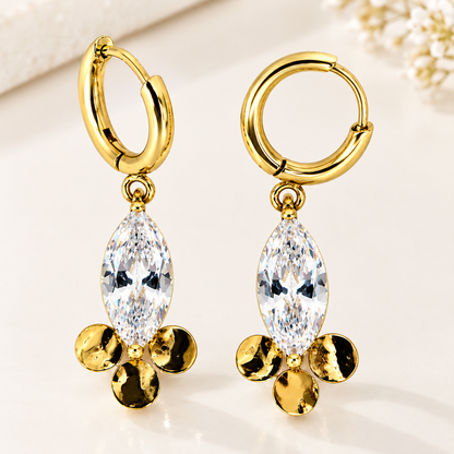 Boucles d’oreilles larme dorée