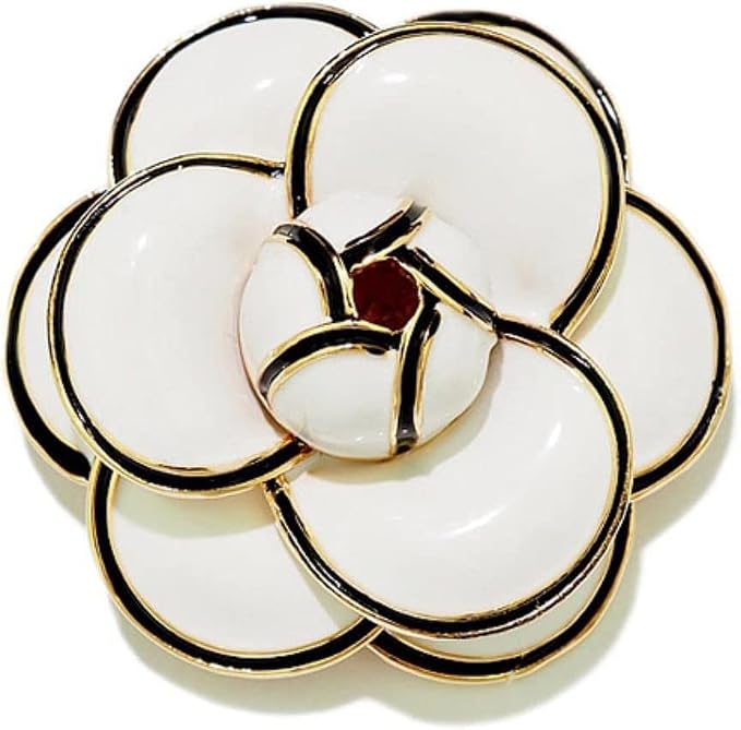 Broche Fleur de Camélia Blanc