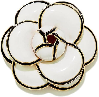 Broche Fleur de Camélia Blanc