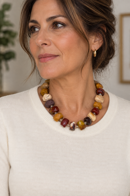 Collier en jaspe mookaïte