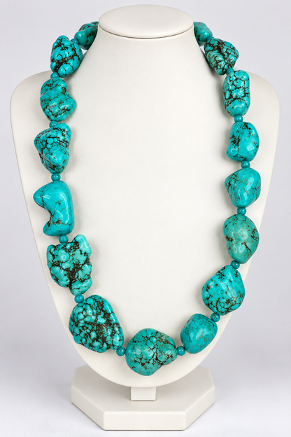 Collier en  pierres amazonita