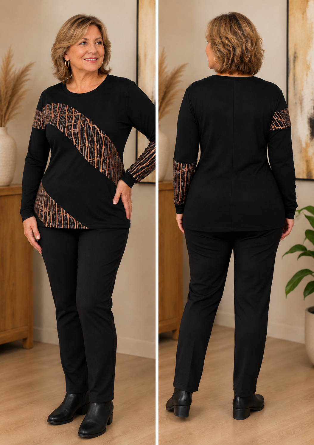 Pull noir et doré