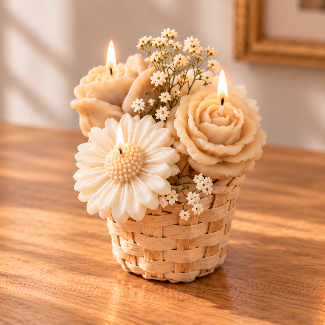 Panier de bougies Automne