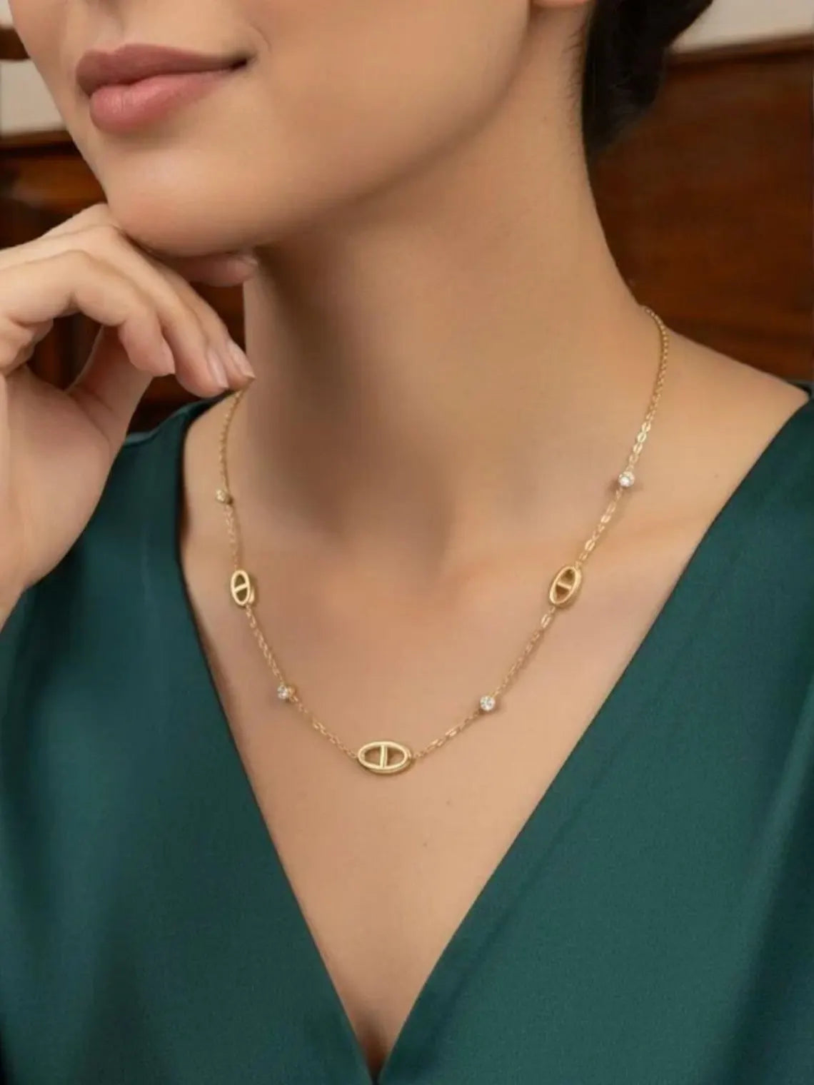 Collier maille marine