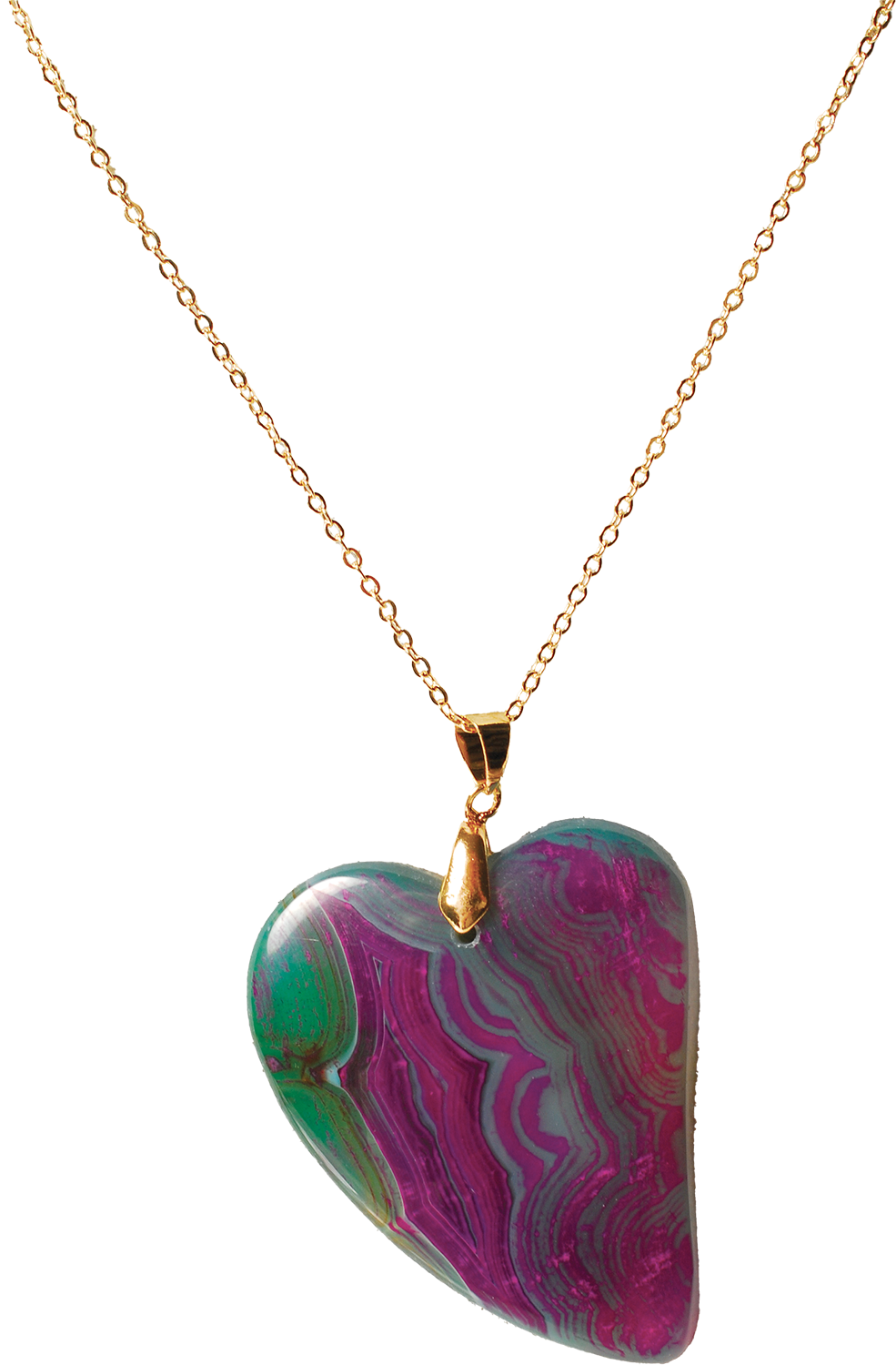 Sautoir Coeur en Agate