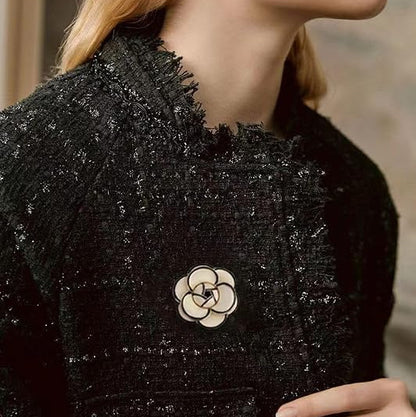 Broche Fleur de Camélia Blanc
