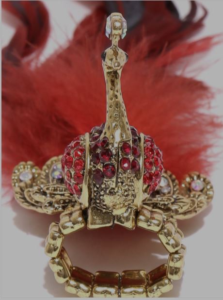 Bague plume de paon