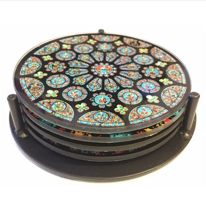 Set 4 Sous-verre Vitraux de
 la Cathédrale