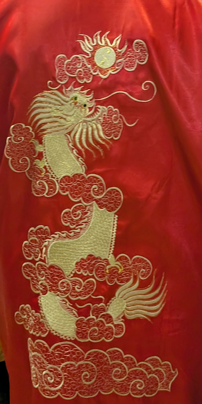 kimono reversible rouge/bleu